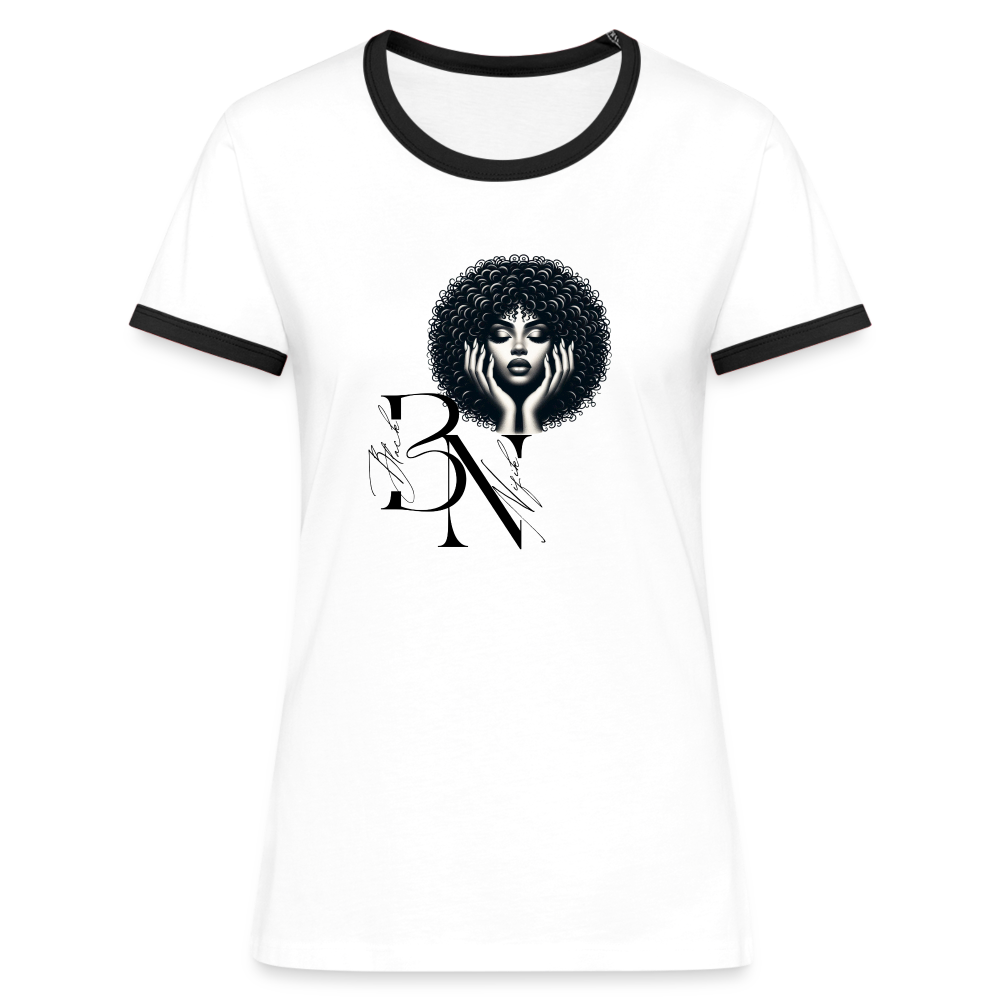 T-shirt contrasté Femme - blanc/noir