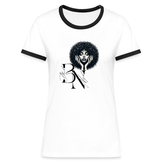 T-shirt contrasté Femme - blanc/noir