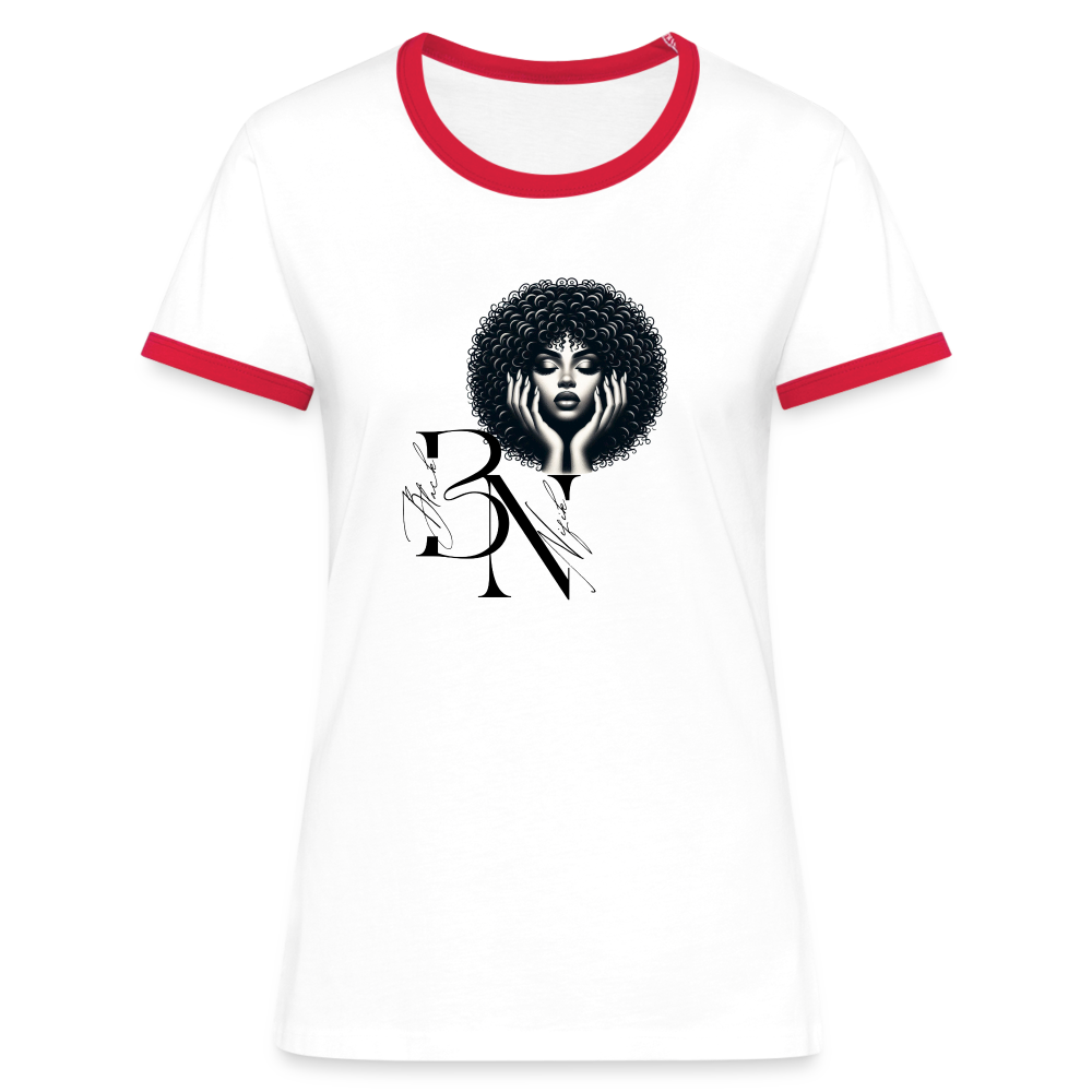 T-shirt contrasté Femme - blanc/rouge