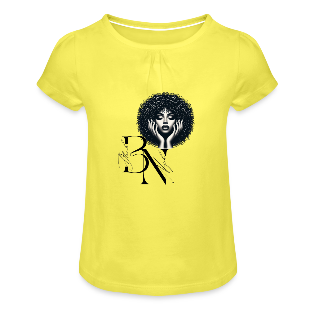 T-shirt à fronces au col Fille - jaune