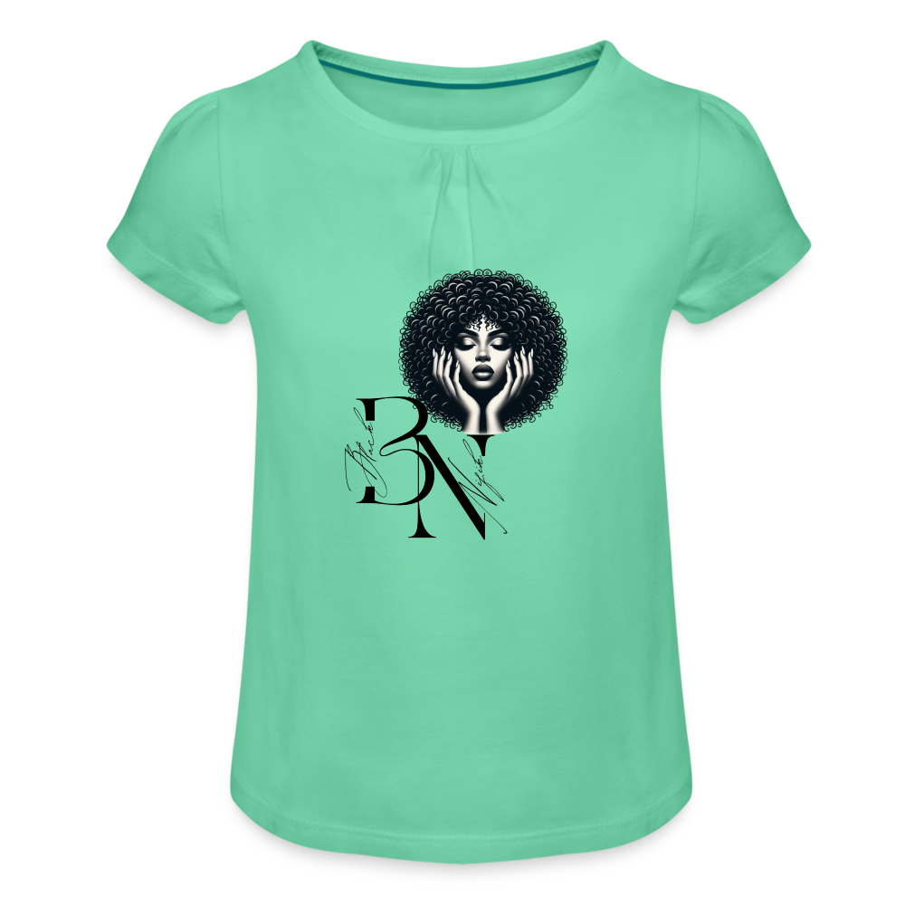 T-shirt à fronces au col Fille - vert menthe