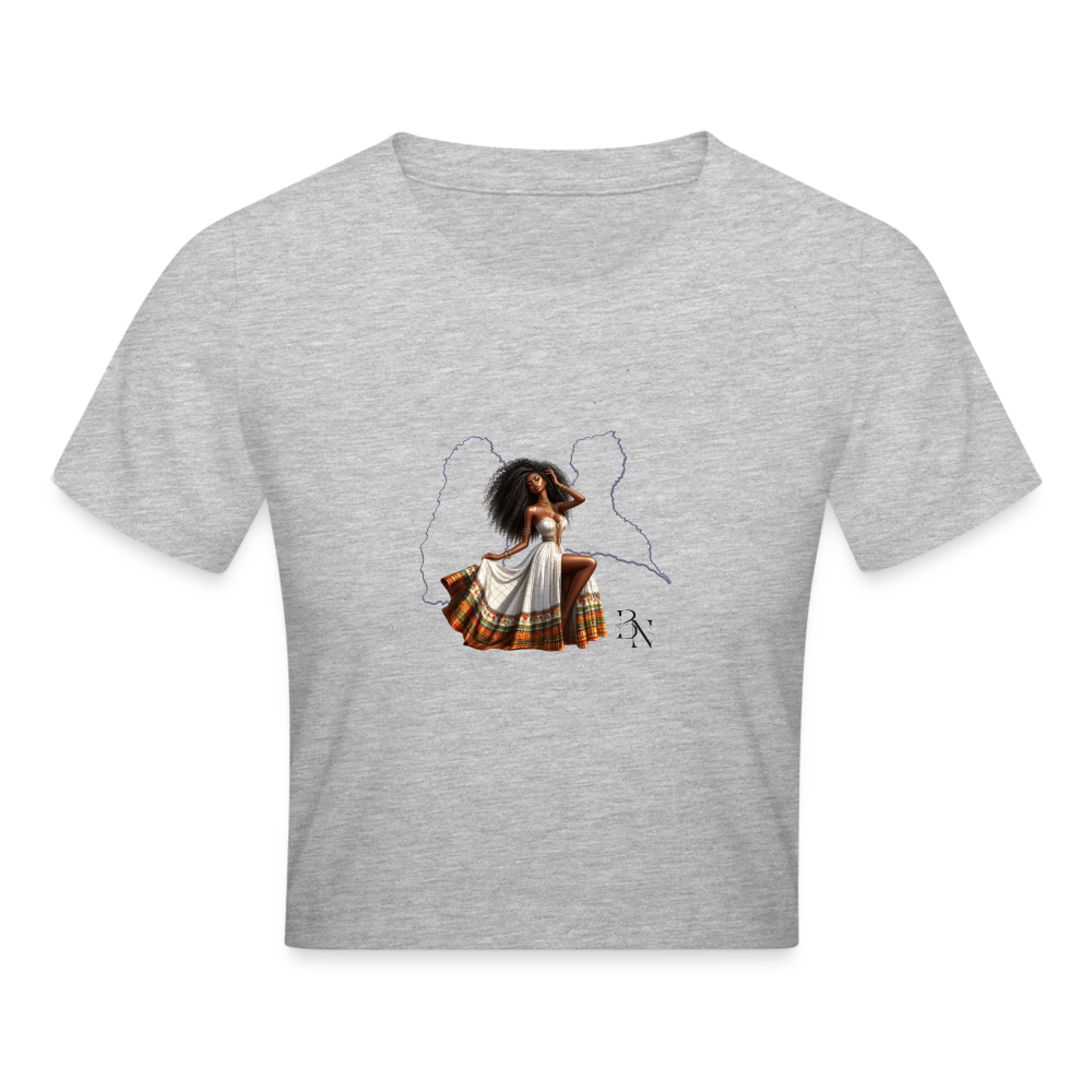 Crop top - gris chiné