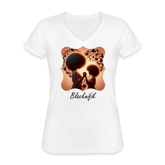 T-shirt classique col V Blacknifik - blanc