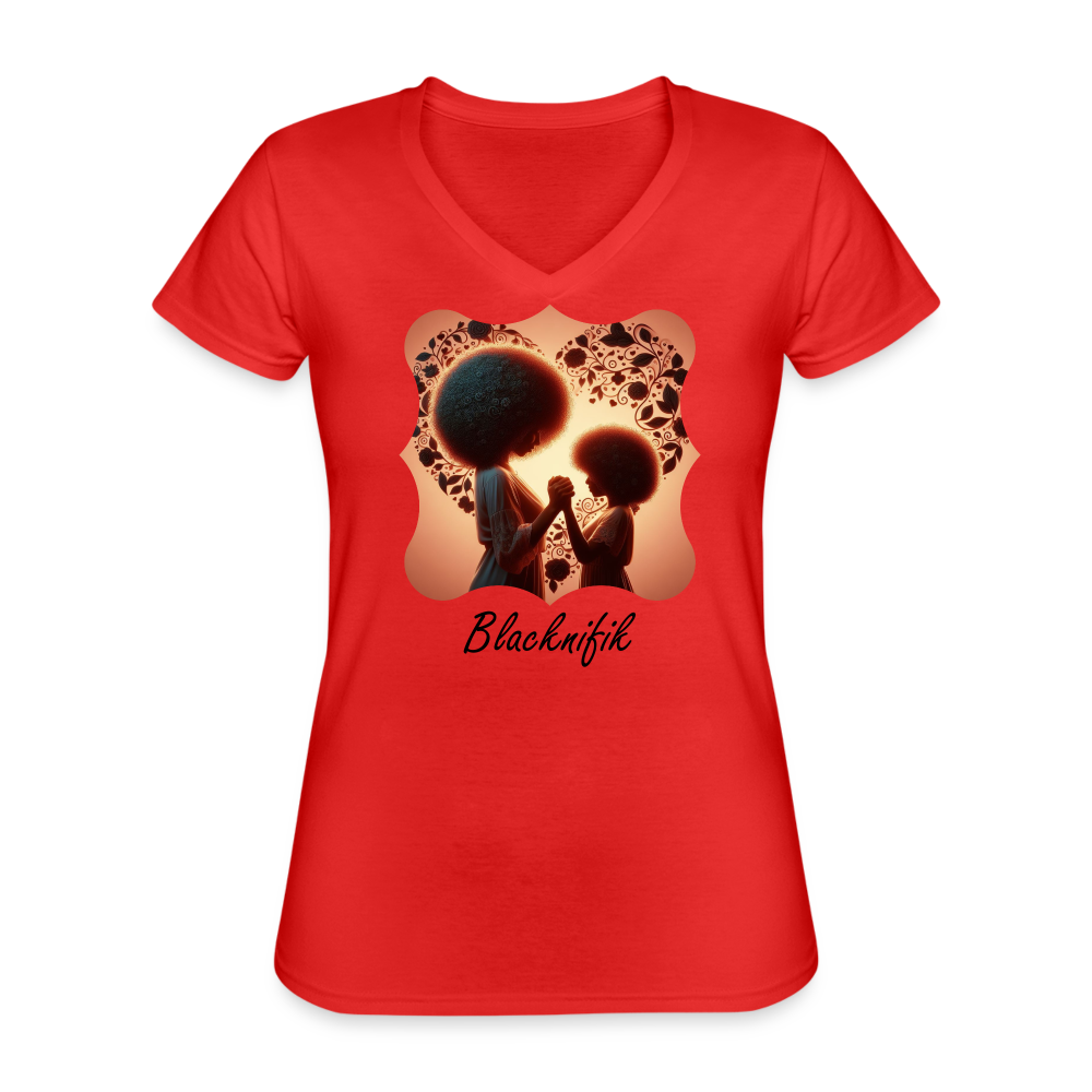 T-shirt classique col V Blacknifik - rouge