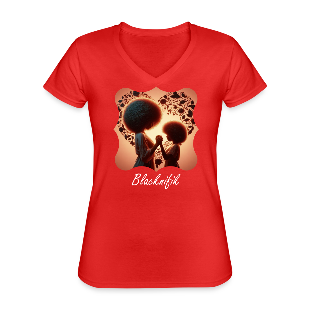 T-shirt classique col V Blacknifik - rouge