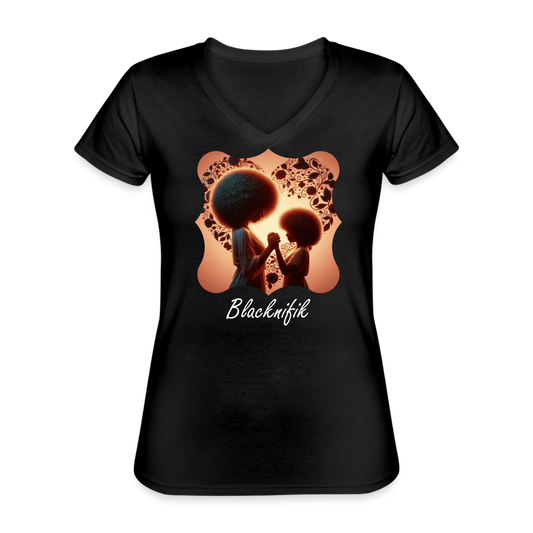 T-shirt classique col V Blacknifik - noir