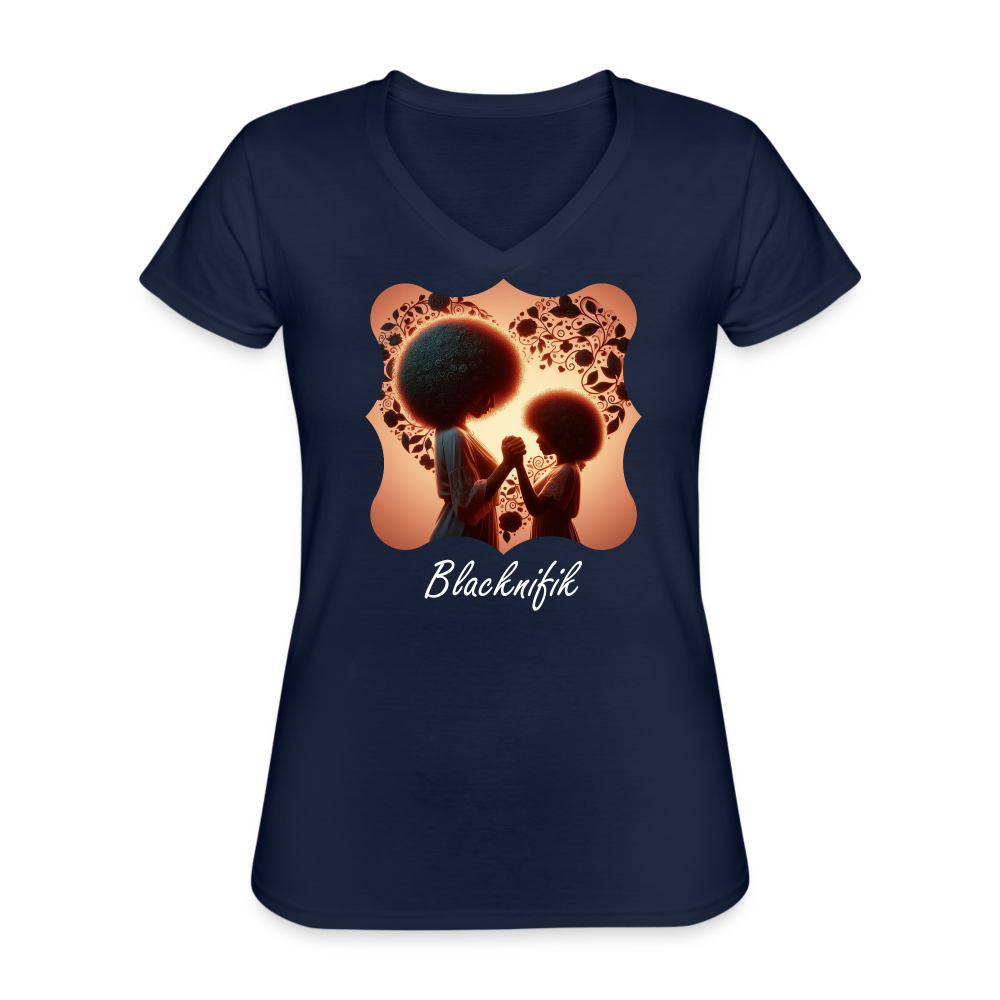 T-shirt classique col V Blacknifik - marine
