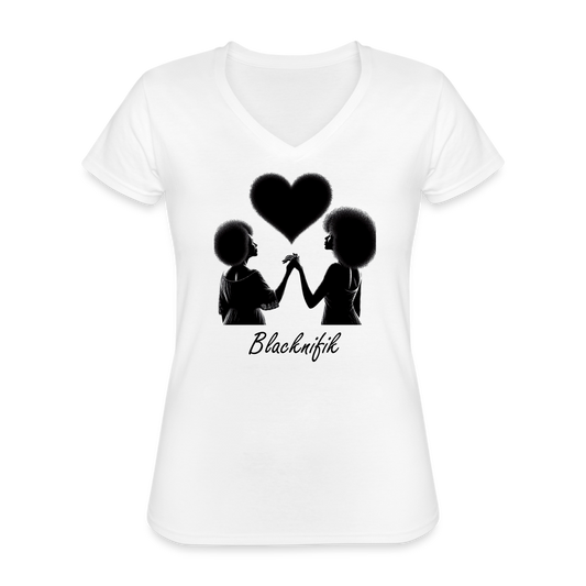 T-shirt classique col V Blacknifik - blanc