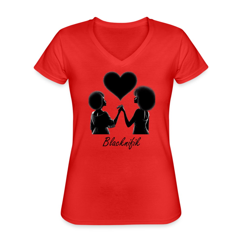 T-shirt classique col V Blacknifik - rouge