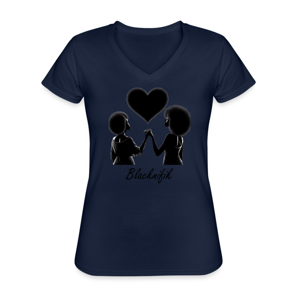 T-shirt classique col V Blacknifik - marine