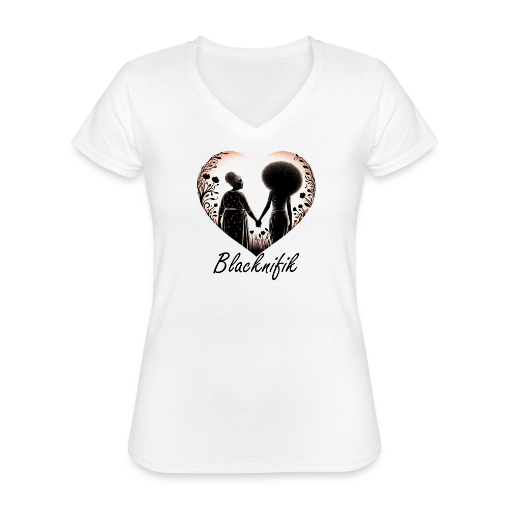 T-shirt classique col V Blacknifik - blanc