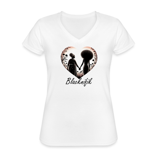 T-shirt classique col V Blacknifik - blanc