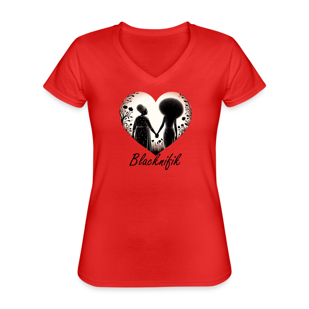 T-shirt classique col V Blacknifik - rouge