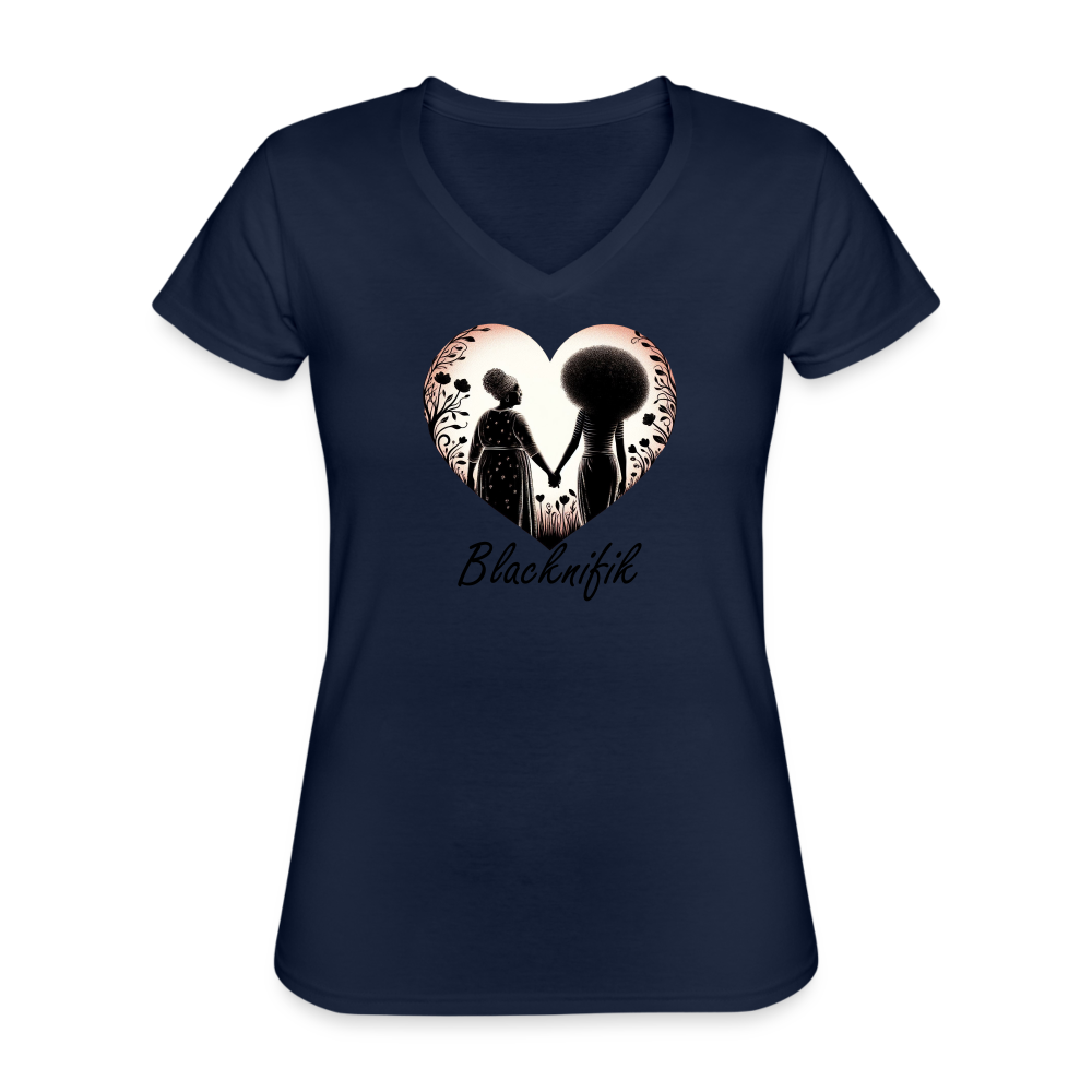 T-shirt classique col V Blacknifik - marine