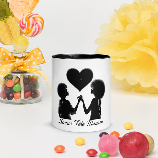 Mug à Intérieur Coloré Bonne fête Maman