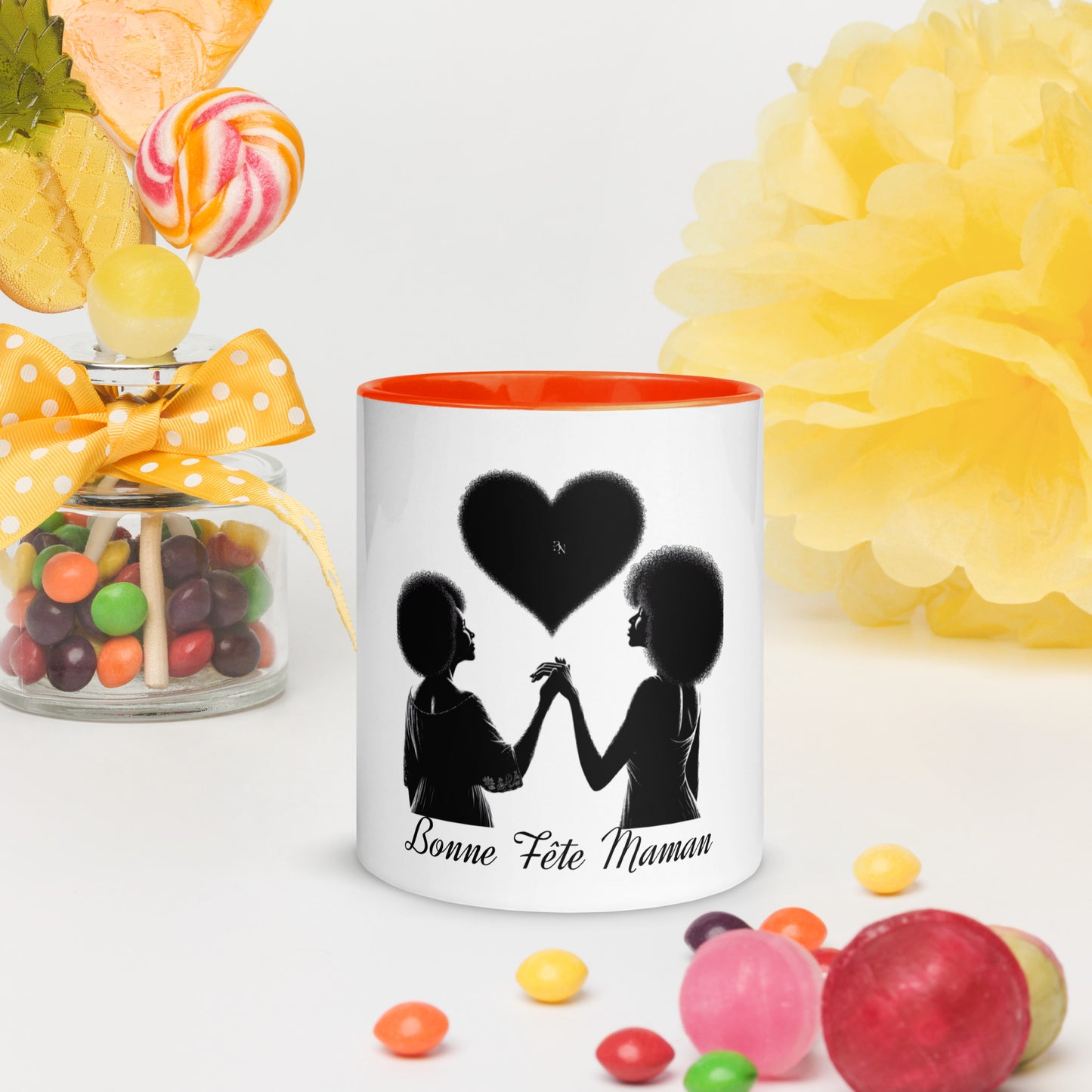 Mug à Intérieur Coloré Bonne fête Maman