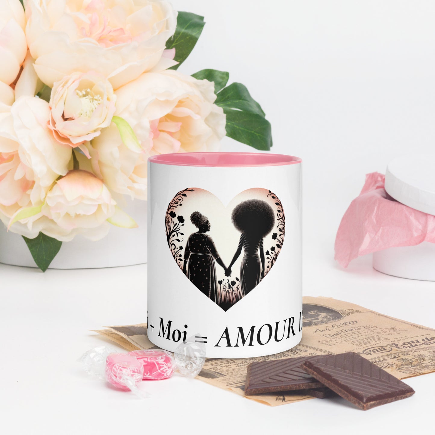 Mug à Intérieur Coloré Bonne fête Maman