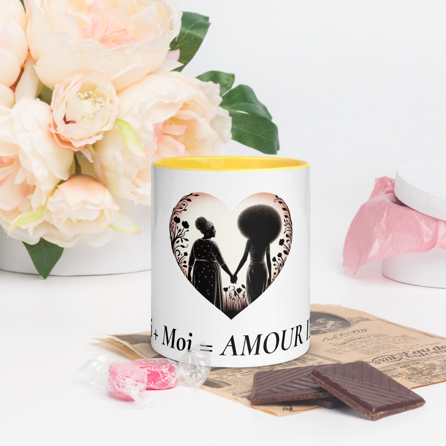 Mug à Intérieur Coloré Bonne fête Maman