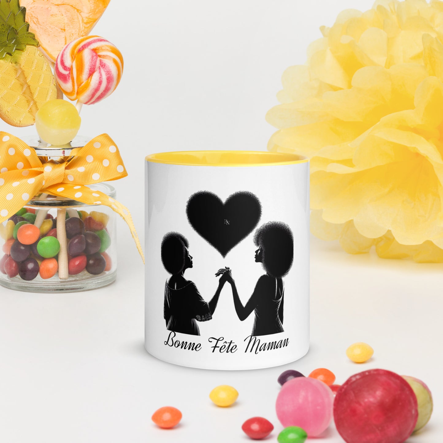Mug à Intérieur Coloré Bonne fête Maman